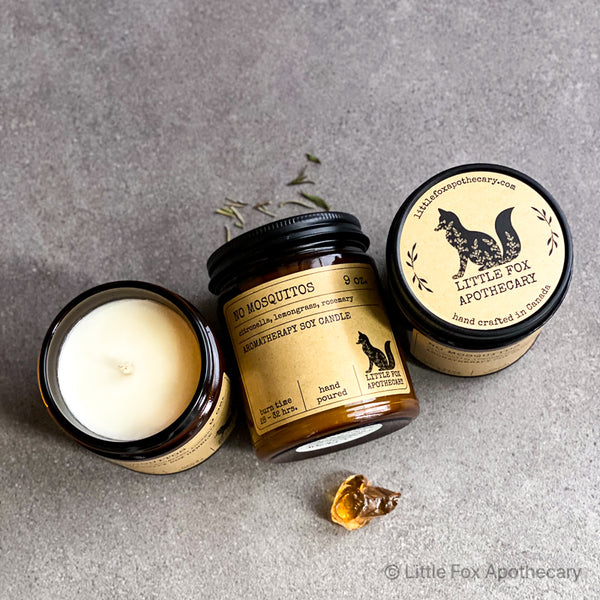 LFA No Mosquito Amber Glass Patio Candle